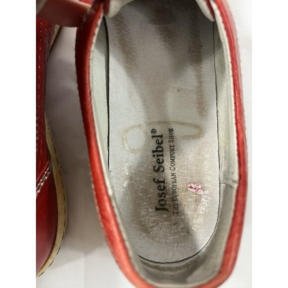 JOSEF SEIBEL Womens Red Leather Caspian Comfort Sneakers Size 7 - Picture 8 of 14